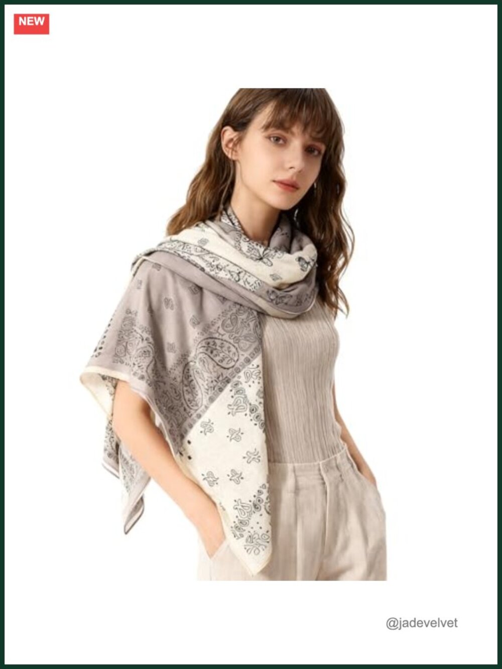 Large Square Silk-Like Polyester Hair Scarf - Soft Head Wrap